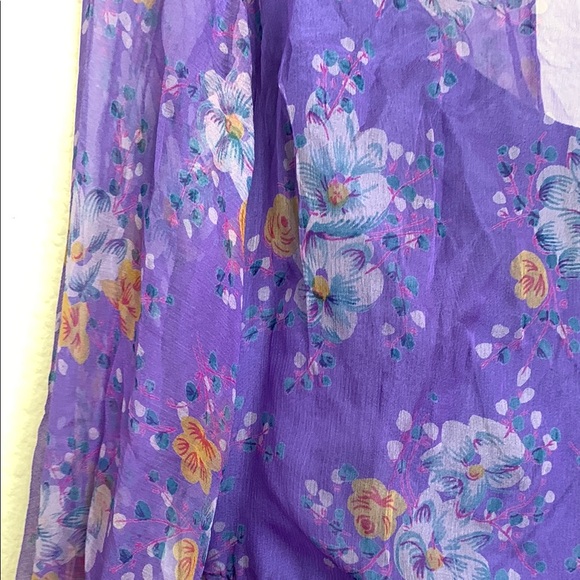 Vintage 100% silk‎ Floral Purple midi Dress size 12 - Picture 3 of 14